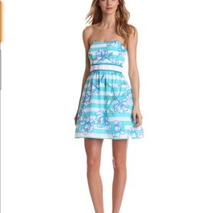 Lilly Pulitzer Shorely Blue stripe silk dress